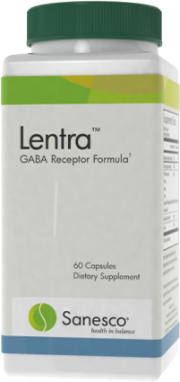 A bottle of Lentra- a neurotransmitter supplement