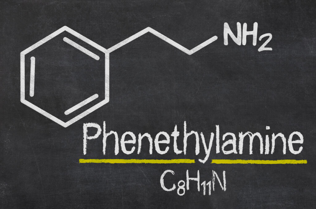 Phenylethylamine or PEA chemical structure