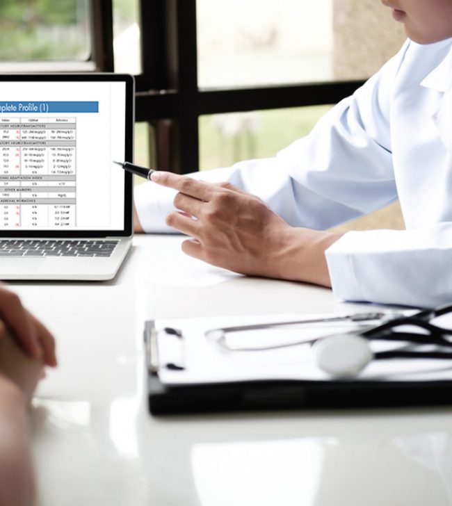 healthcare provider reviewing patient HPA-G profile healthcare provider reviewing patient HPA-G profile